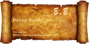 Berzy Balázs névjegykártya